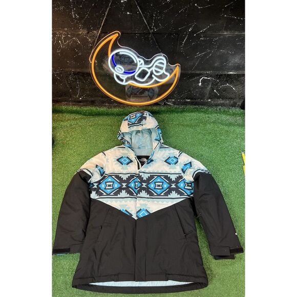 The North Face Girls' Brianna Insulated Hooded‎ Jacket Aztec Blue Size XL - Picture 1 of 6